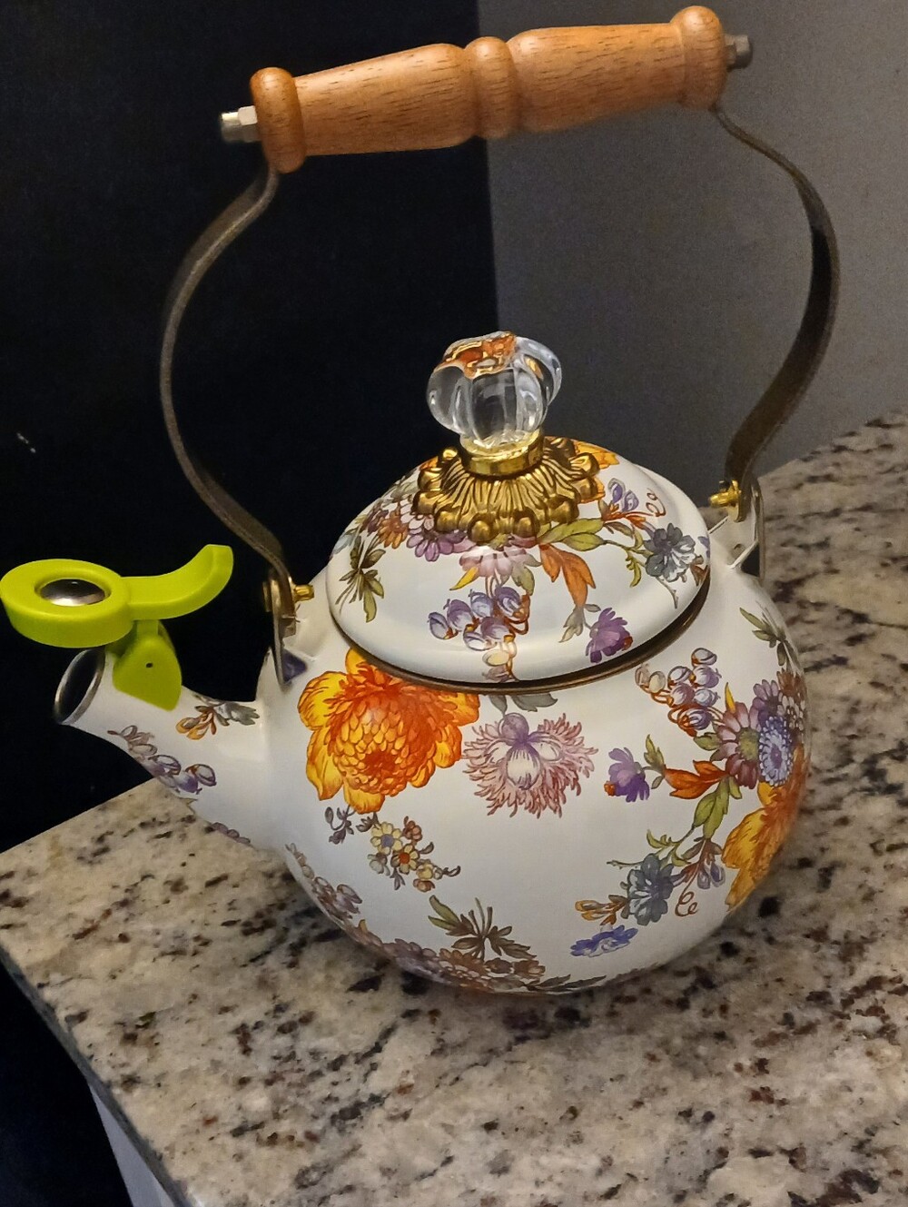 New  In A Box  Beautiful Mckenzie Child Whistling Ceramic Teapot Collection